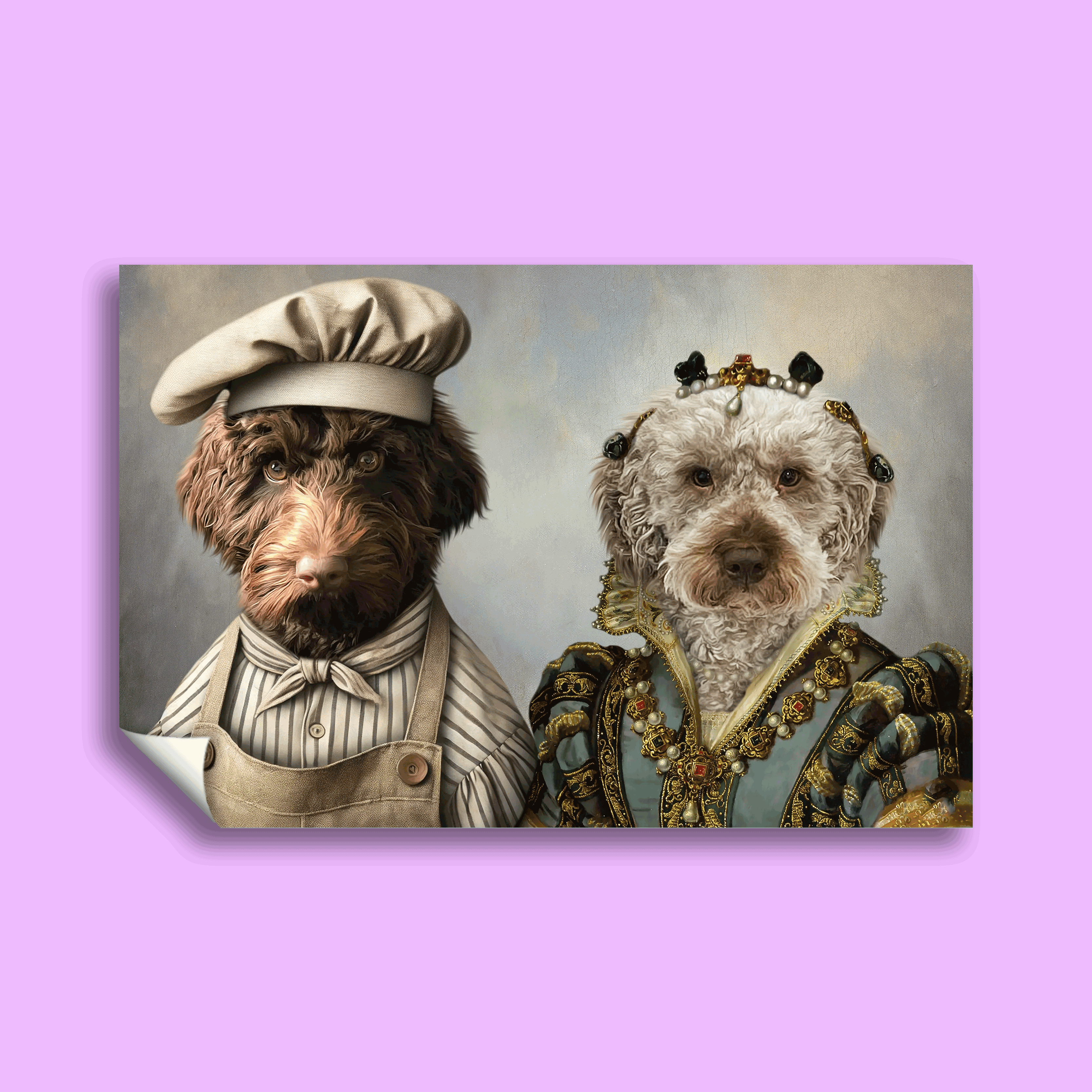 The Royal Baker & Queen Duo - Custom Pet Portrait Canvas