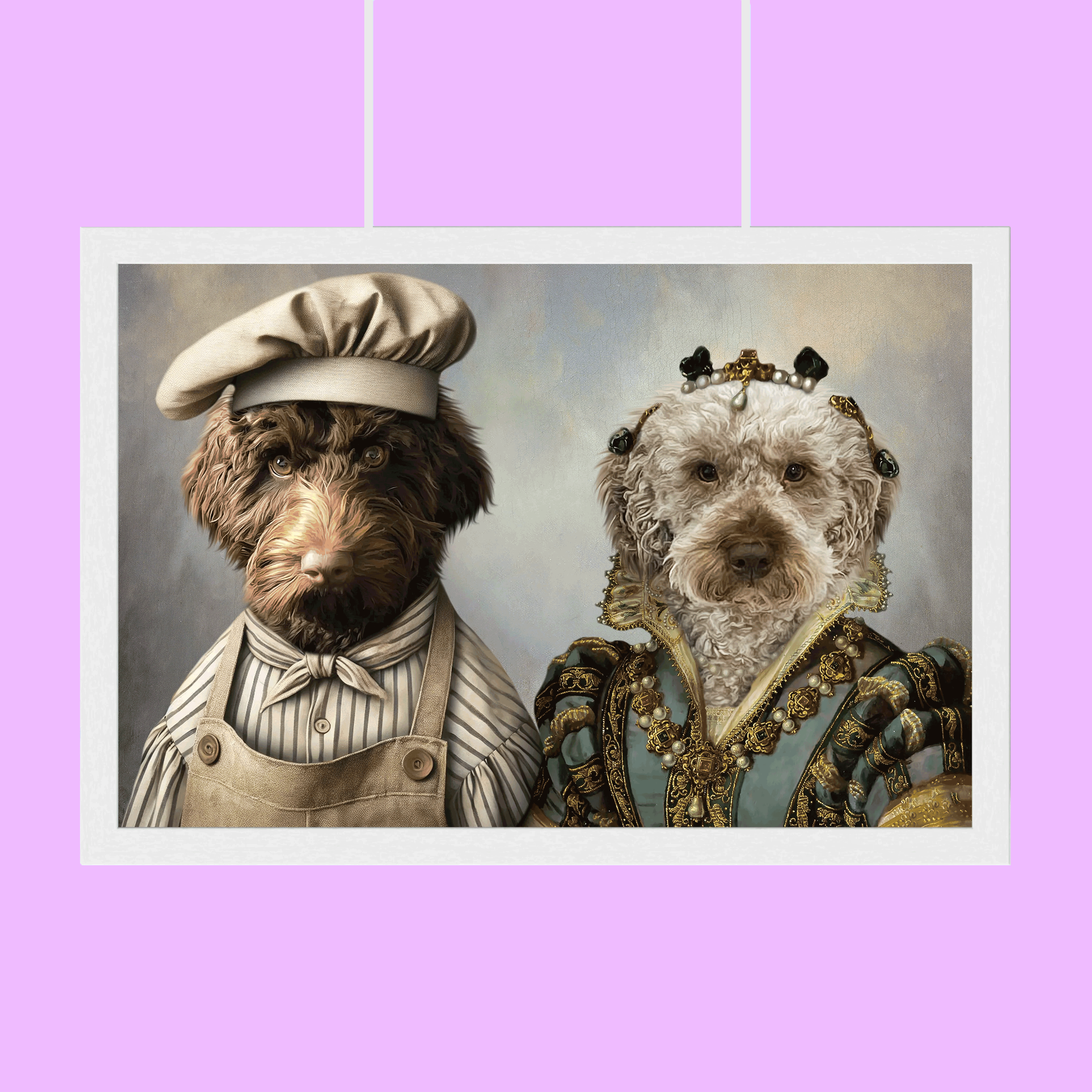 The Royal Baker & Queen Duo - Custom Pet Portrait Canvas